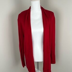 Talbots Vibrant Red Open Cardigan